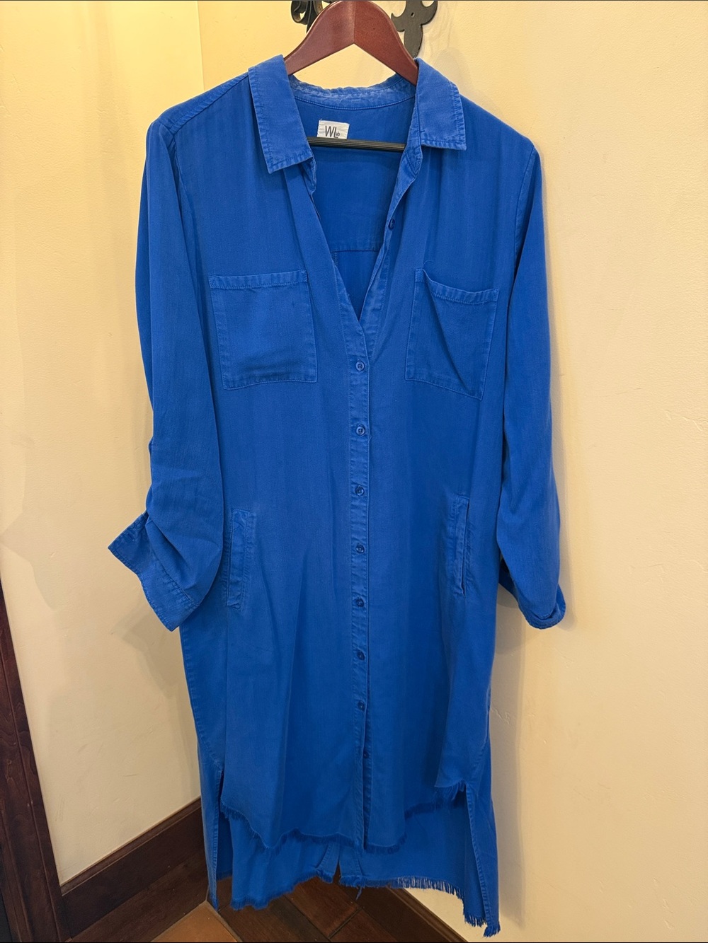 Wash Lab Bright Blue  Long Shirt Dress